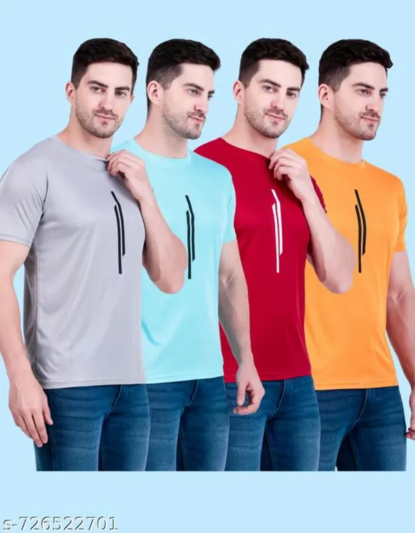 Multicolour_Polyester_Casual_Wear_T-Shirt_For_Men_Pack_Of_4