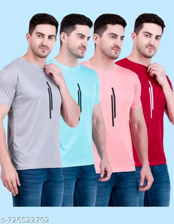 Multicolour_Polyester_Casual_Wear_T-Shirt_For_Men_Pack_Of_4