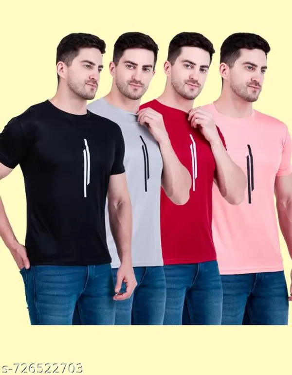 Multicolour_Polyester_Casual_Wear_T-Shirt_For_Men_Pack_Of_4
