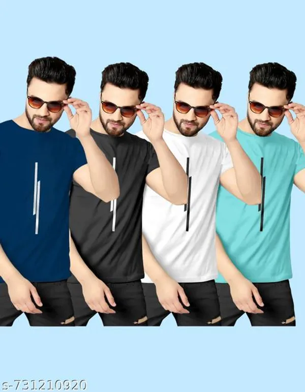 Multicolour_Polyester_Casual_Wear_T-Shirt_For_Men_Pack_Of_4