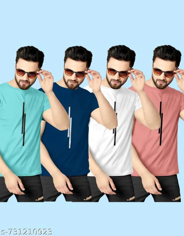 Multicolour_Polyester_Casual_Wear_T-Shirt_For_Men_Pack_Of_4