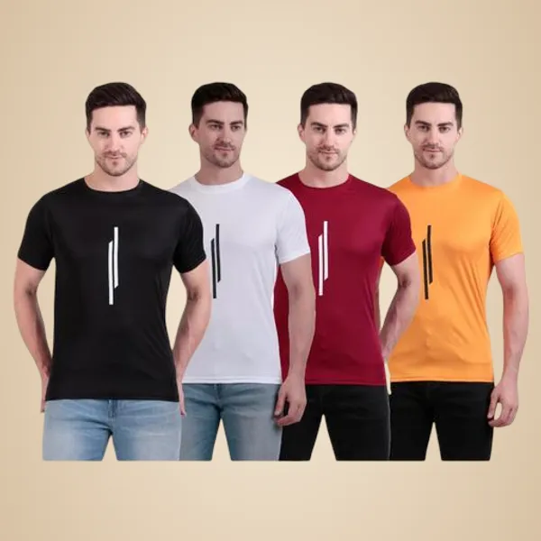 Multicolour_Polyester_Casual_Wear_T-Shirt_For_Men_Pack_Of_4