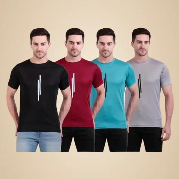 Multicolour_Poly_Cotton_Casual_Wear_T-Shirt_For_Men_Pack_Of_4