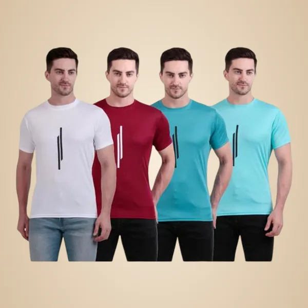 Multicolour_Polyester_Casual_Wear_T-Shirt_For_Men_Pack_Of_4
