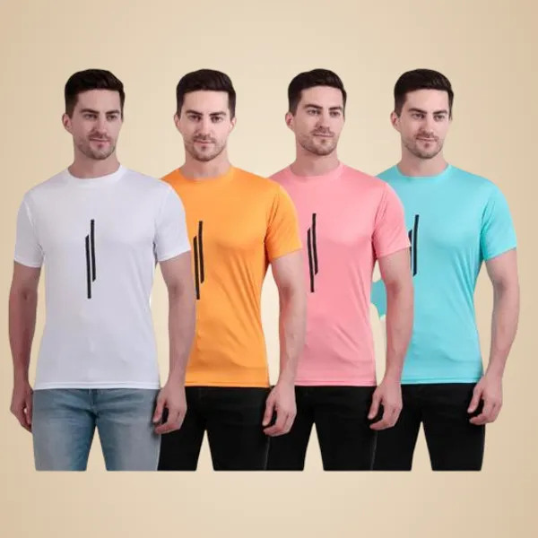 Multicolour_Polyester_Casual_Wear_T-Shirt_For_Men_Pack_Of_4