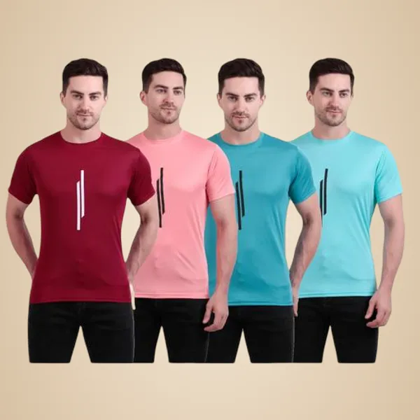 Multicolour_Poly_Cotton_Casual_Wear_T-Shirt_For_Men_Pack_Of_4