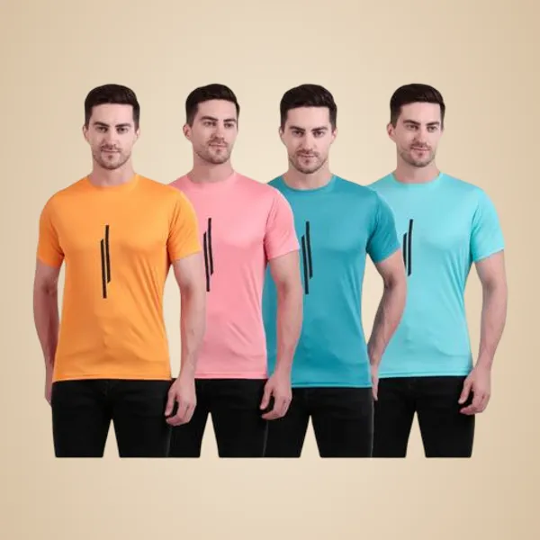 Multicolour_Polyester_Casual_Wear_T-Shirt_For_Men_Pack_Of_4