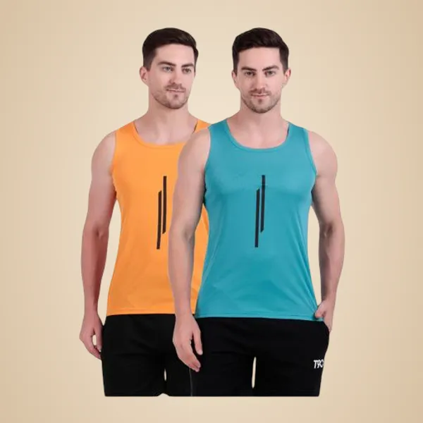 Orange_And_Blue_Polyester_Casual_Wear_T-Shirt_For_Men_Pack_Of_2