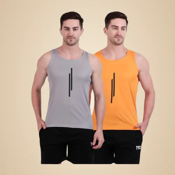 Orange_And_Grey_Polyester_Casual_Wear_T-Shirt_For_Men_Pack_Of_2
