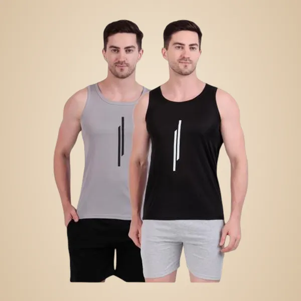 Black_And_Grey_Polyester_Casual_Wear_T-Shirt_For_Men_Pack_Of_2