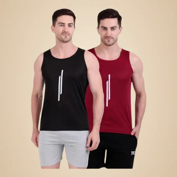 Black_And_Maroon_Polyester_Casual_Wear_T-Shirt_For_Men_Pack_Of_2