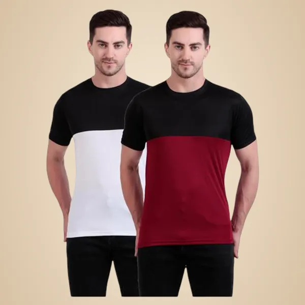 Multicolour_Polyester_Casual_Wear_T-Shirt_For_Men_Pack_Of_2