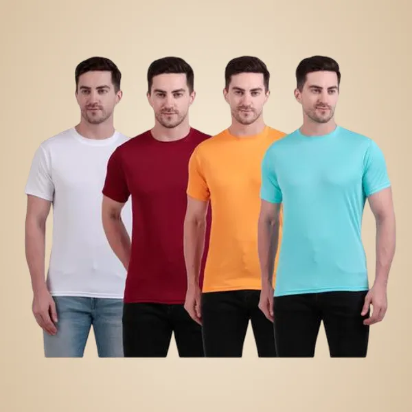 Multicolour_Polyester_Casual_Wear_T-Shirt_For_Men_Pack_Of_4