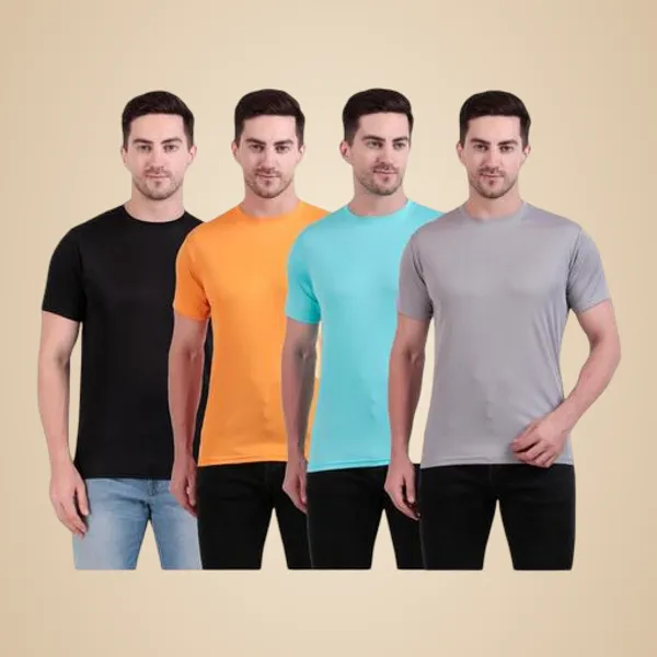 Multicolour_Polyester_Casual_Wear_T-Shirt_For_Men_Pack_Of_4