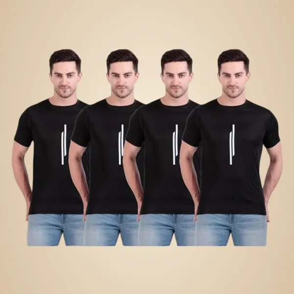 Black_Polyester_Casual_Wear_T-Shirt_For_Men_Pack_Of_4