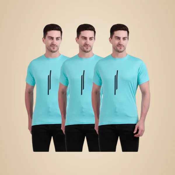 Aqua_Blue_Polyester_Casual_Wear_T-Shirt_For_Men_Pack_Of_3