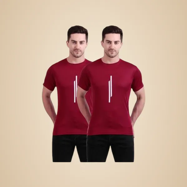 Maroon_Polyester_Casual_Wear_T-Shirt_For_Men_Pack_Of_2
