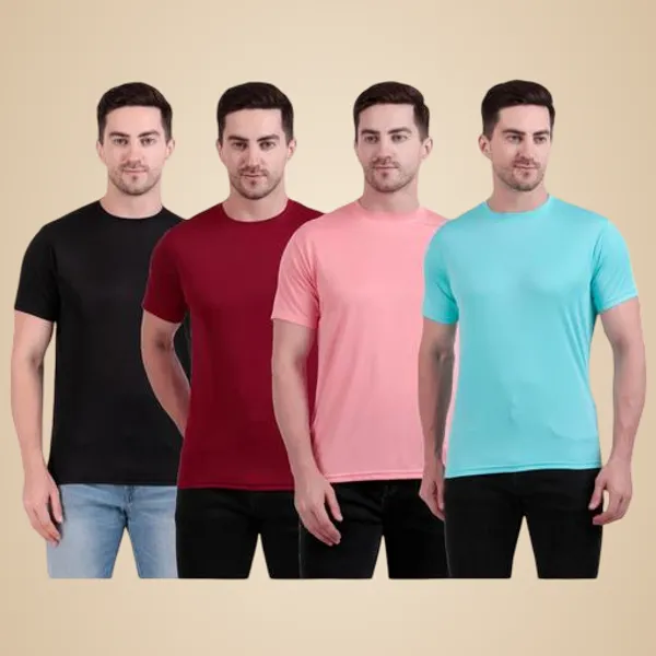 Multicolour_Polyester_Casual_Wear_T-Shirt_For_Men_Pack_Of_4