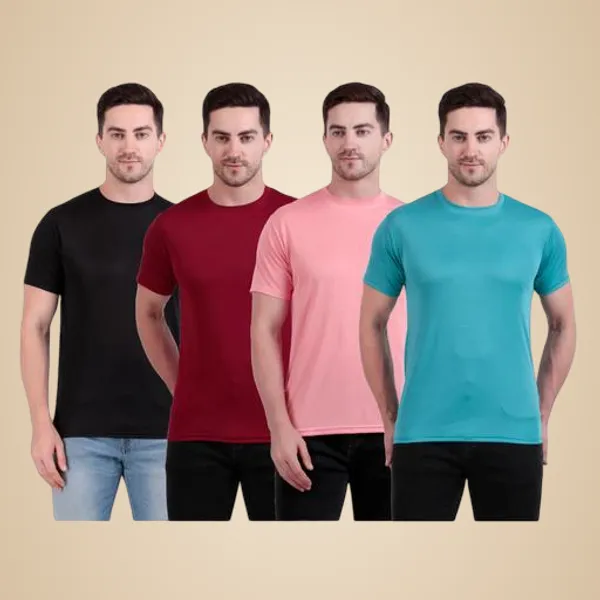 Multicolour_Polyester_Casual_Wear_T-Shirt_For_Men_Pack_Of_4