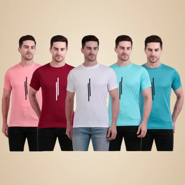 Multicolour_Polyester_Casual_Wear_T-Shirt_For_Men_Pack_Of_5