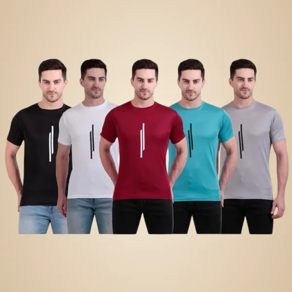 Multicolour_Polyester_Casual_Wear_T-Shirt_For_Men_Pack_Of_5