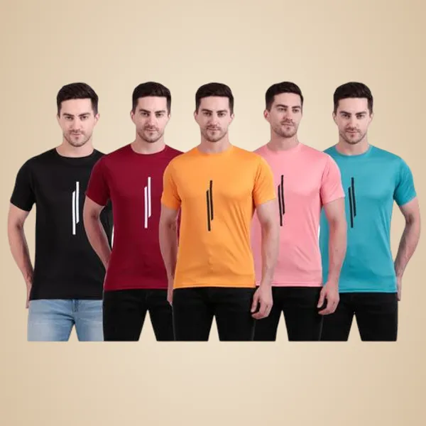 Multicolour_Polyester_Casual_Wear_T-Shirt_For_Men_Pack_Of_5