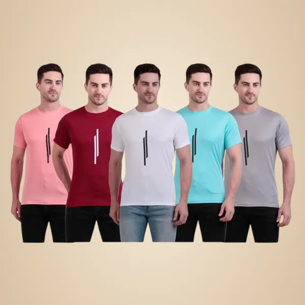 Multicolour_Polyester_Casual_Wear_T-Shirt_For_Men_Pack_Of_5