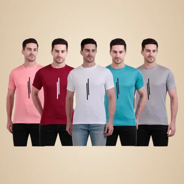 Multicolour_Polyester_Casual_Wear_T-Shirt_For_Men_Pack_Of_5