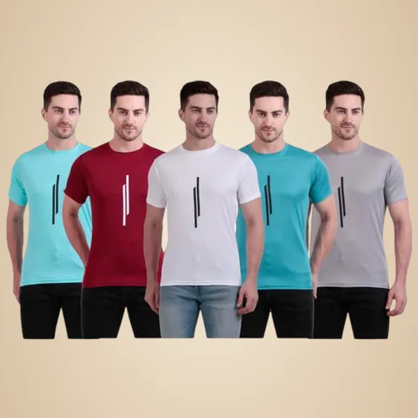 Multicolour_Polyester_Casual_Wear_T-Shirt_For_Men_Pack_Of_5