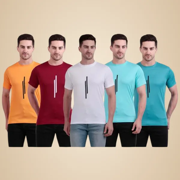 Multicolour_Polyester_Casual_Wear_T-Shirt_For_Men_Pack_Of_5