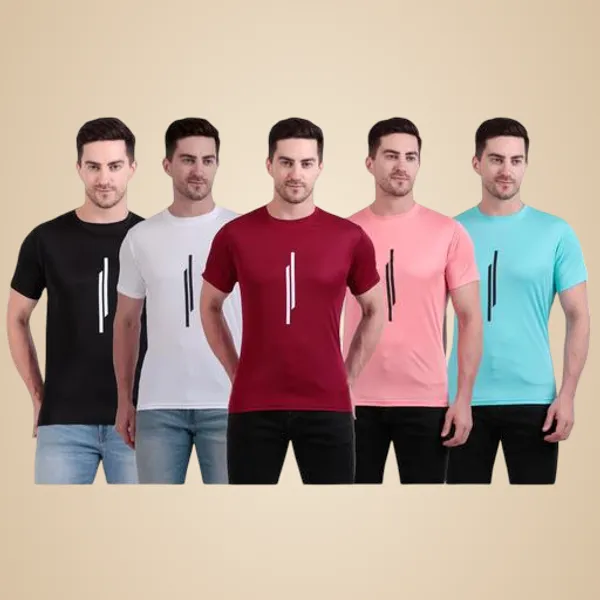 Multicolour_Polyester_Casual_Wear_T-Shirt_For_Men_Pack_Of_5