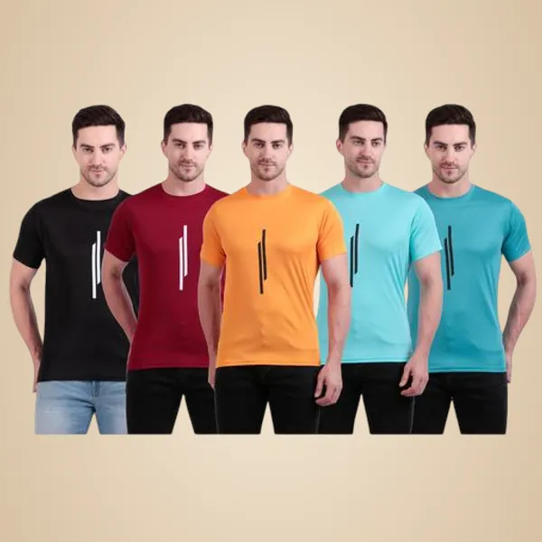 Multicolour_Polyester_Casual_Wear_T-Shirt_For_Men_Pack_Of_5