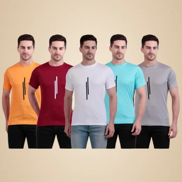 Multicolour_Polyester_Casual_Wear_T-Shirt_For_Men_Pack_Of_5