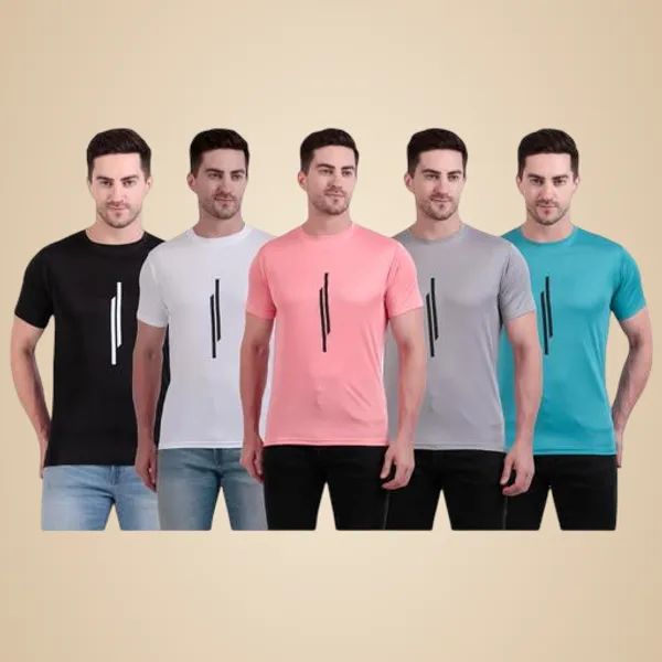 Multicolour_Polyester_Casual_Wear_T-Shirt_For_Men_Pack_Of_5