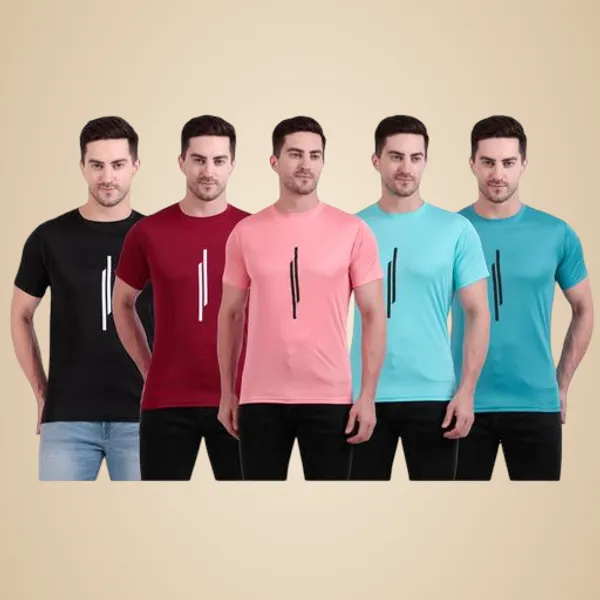 Multicolour_Polyester_Casual_Wear_T-Shirt_For_Men_Pack_Of_5