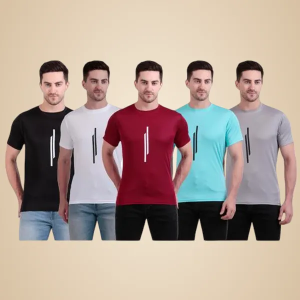 Multicolour_Polyester_Casual_Wear_T-Shirt_For_Men_Pack_Of_5