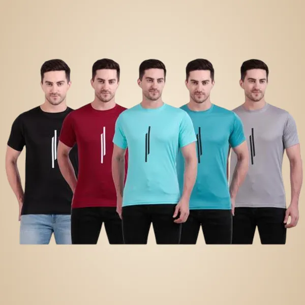 Multicolour_Polyester_Casual_Wear_T-Shirt_For_Men_Pack_Of_5