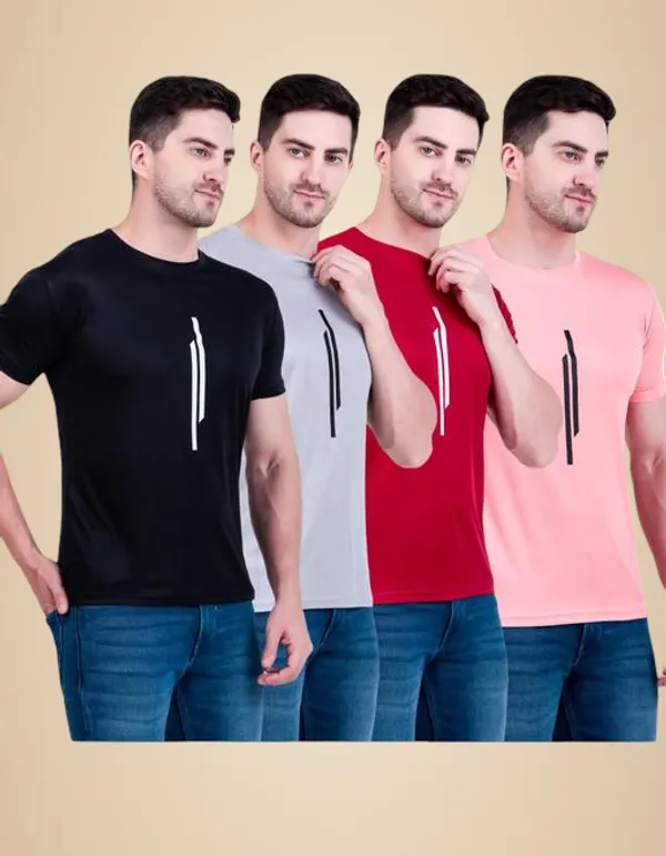Multicolour_Polyester_Casual_Wear_T-Shirt_For_Men_Pack_Of_4