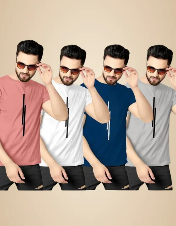 Multicolour_Polyester_Casual_Wear_T-Shirt_For_Men_Pack_Of_4