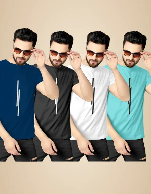 Multicolour_Polyester_Casual_Wear_T-Shirt_For_Men_Pack_Of_4