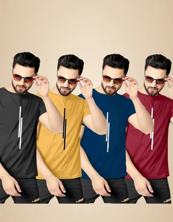 Multicolour_Polyester_Casual_Wear_T-Shirt_For_Men_Pack_Of_4