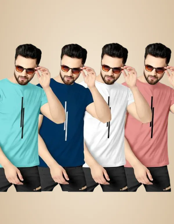 Multicolour_Polyester_Casual_Wear_T-Shirt_For_Men_Pack_Of_4