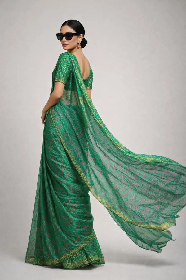 Aqua_Sea_Green_Art_Silk_Sea_Mist_Bandhej_Saree_Saree_For_Women
