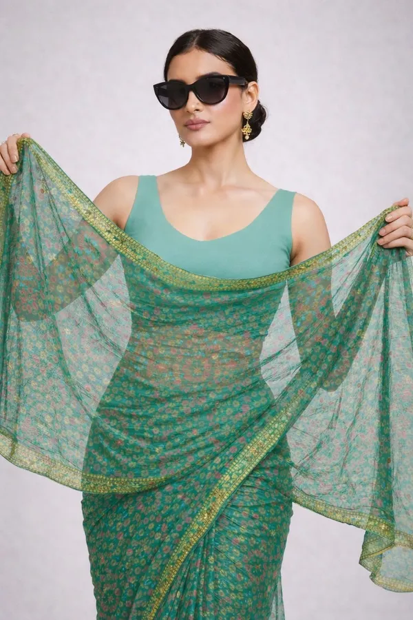 Aqua_Sea_Green_Art_Silk_Sea_Mist_Bandhej_Saree_Saree_For_Women