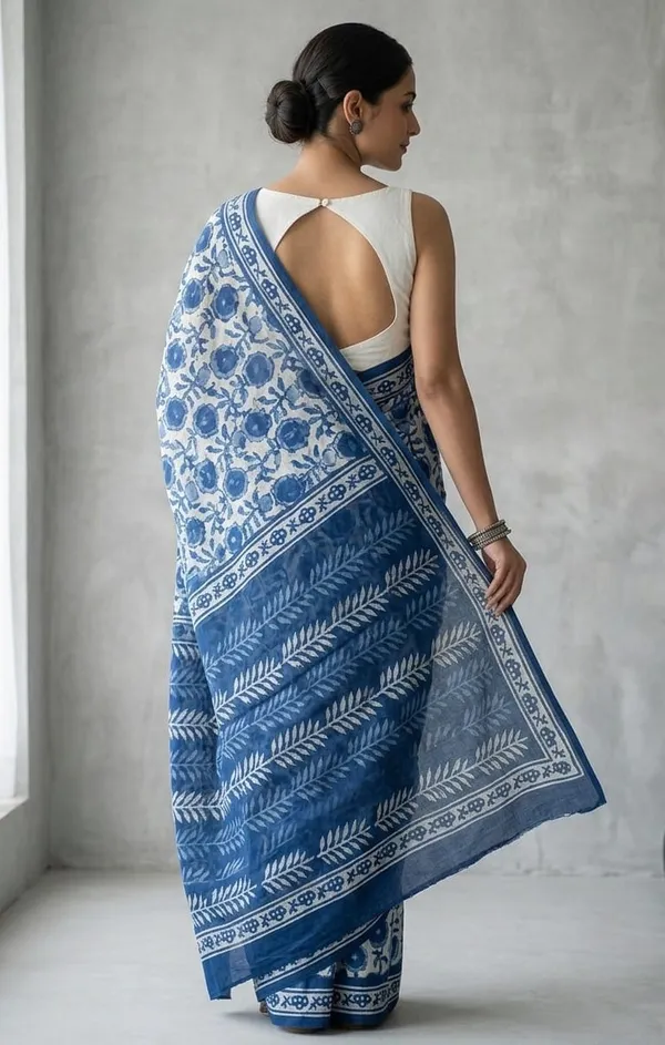 Indigo_Mul_Cotton_Neel_Bagh_Saree_For_Women