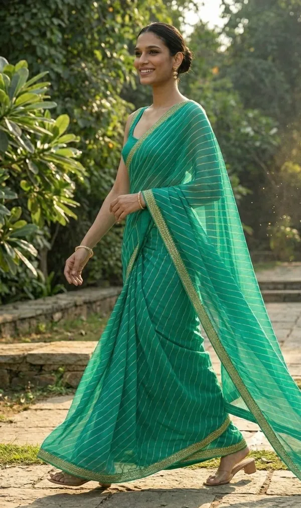 Sea_Green_Chiffon_Sea_Breeze_Lehariya_Saree_Saree_For_Women