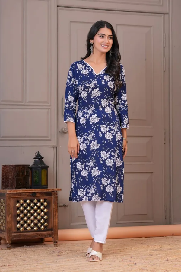 Blue_Rayon_Printed_Kurti_For_Women