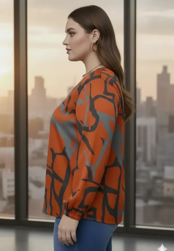 Pack_Of_2_Orange_&_Green_Rayon_Abstract_Print_Tunic_Top_For_Women