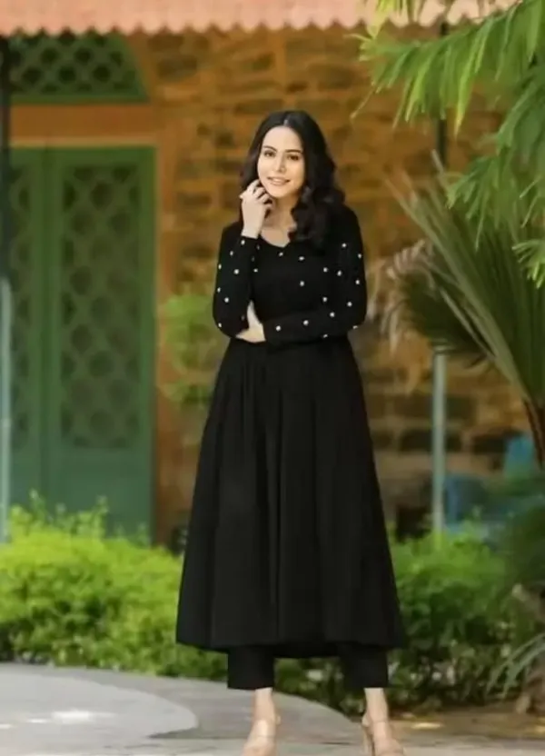Black_Rayon_Printed_Anarkali_Kurta__For_Women