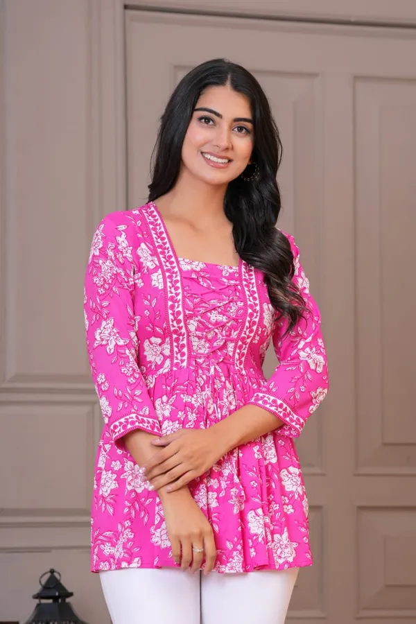 Pink_Rayon_Printed_Tunic_Top_For_Women